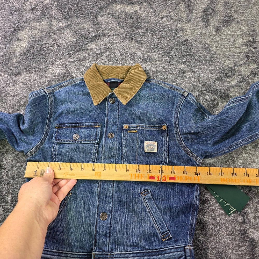 Ralph Lauren Polo Country Corduroy Collar Denim Jacket Kids Size 6 Unisex - Picture 8 of 9